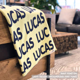 Personalized Blanket for Adults (Light Yellow Background)