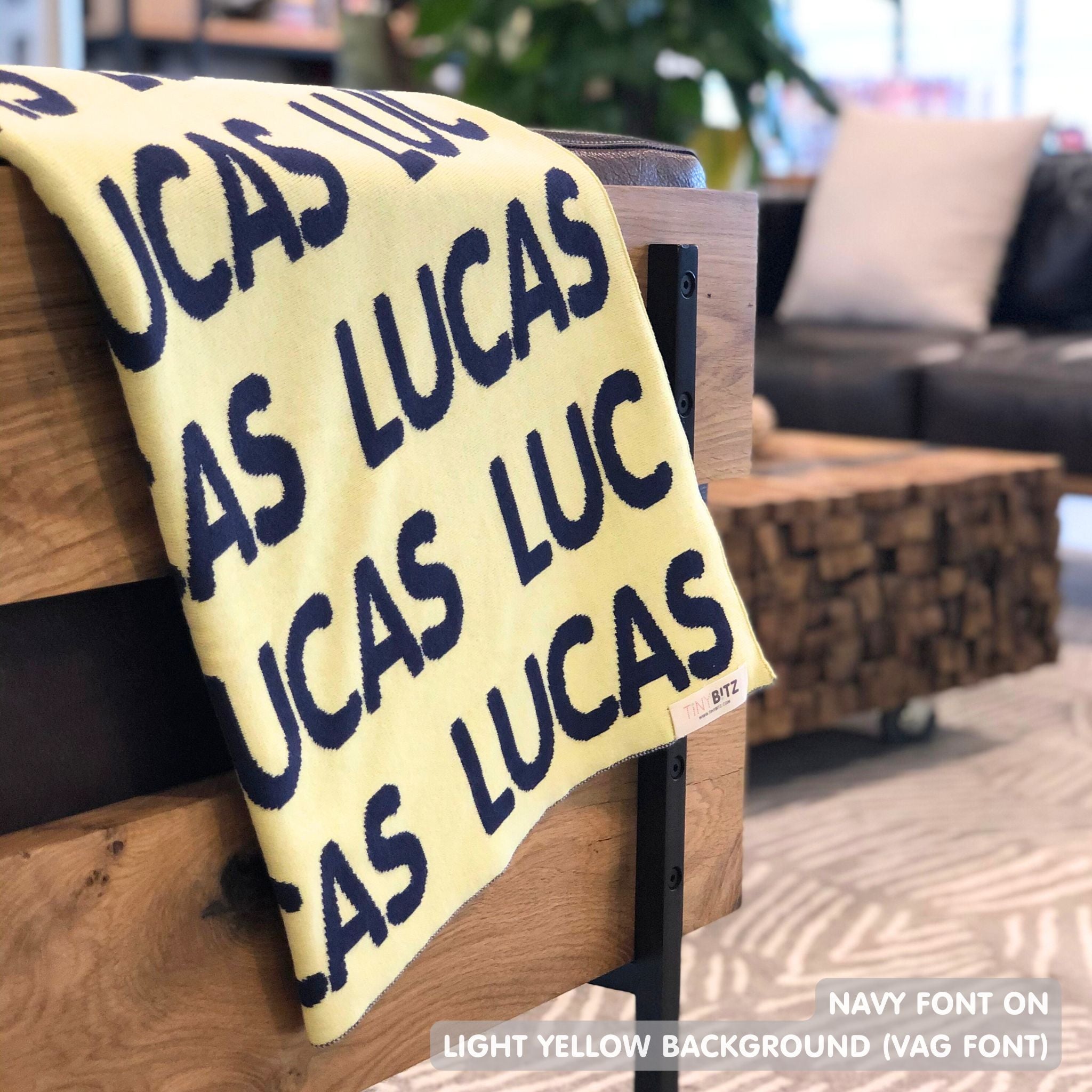 Personalized Blanket for Adults (Light Yellow Background)