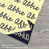Custom cotton blanket for boys in light yellow and charcoal, personalized by TinyBitz.