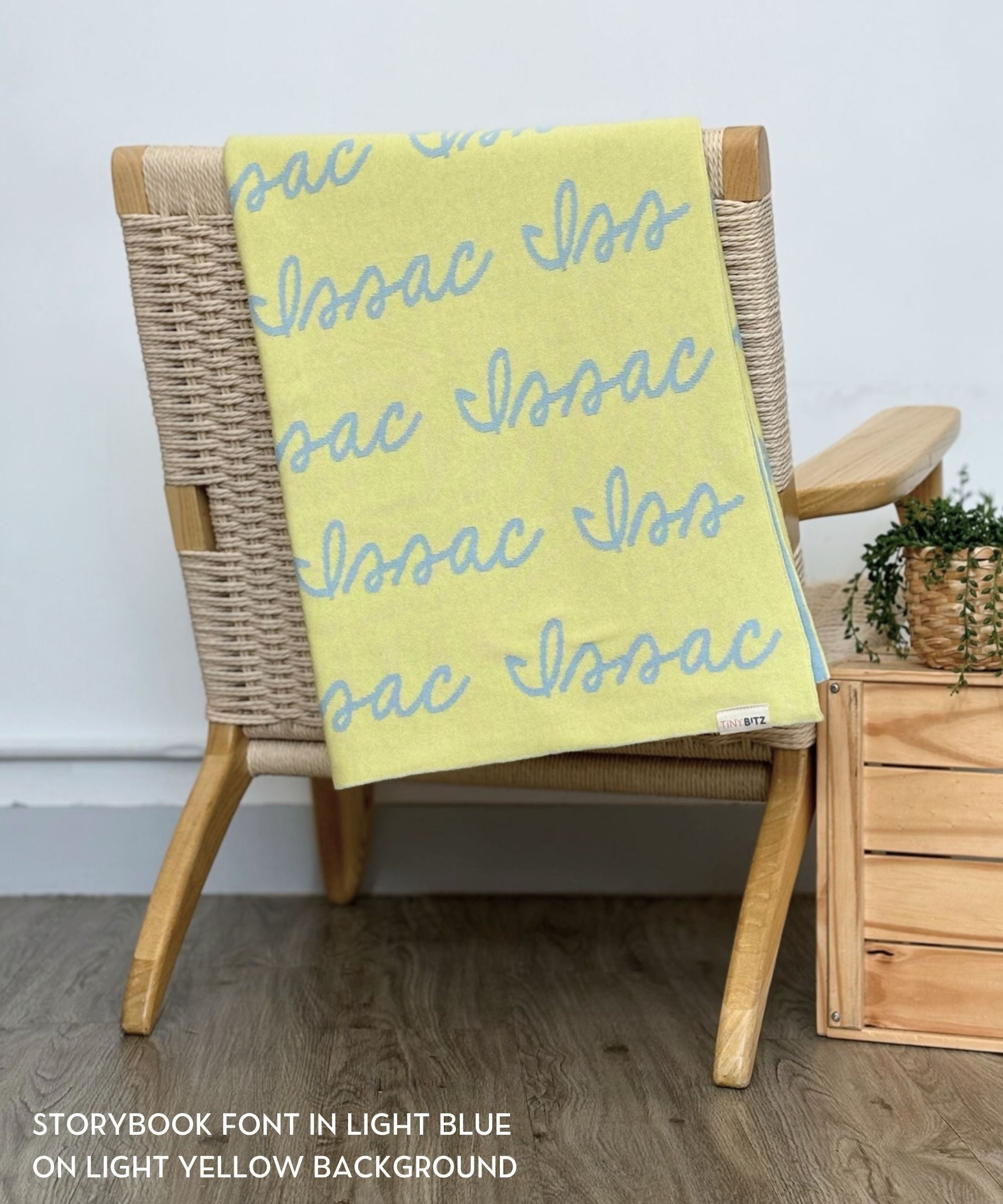 Personalized Blanket for Kids (Light Yellow Background)