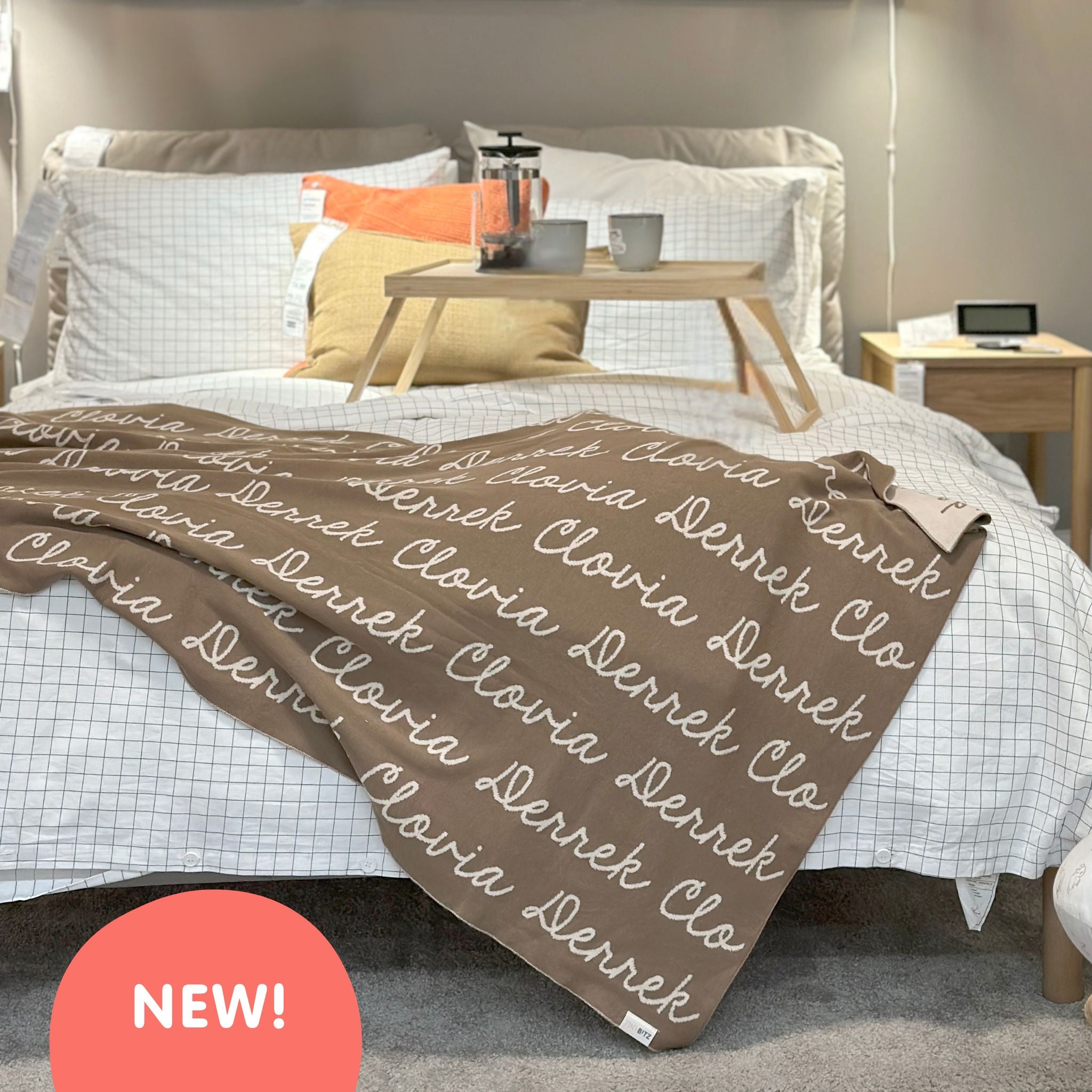 Personalized Blanket for Adults (Mushroom Background)