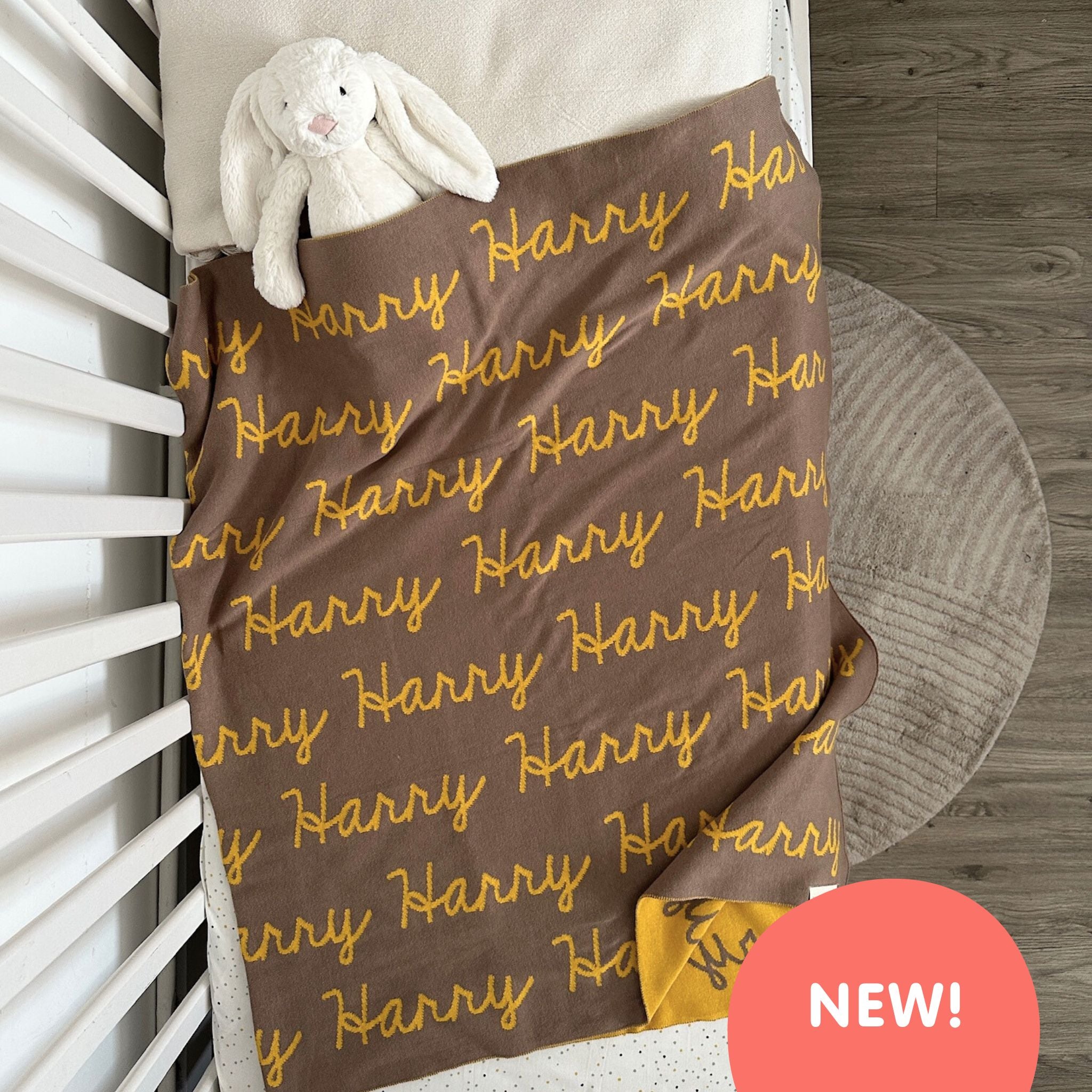 Personalized Blanket for Babies (Mushroom Background)