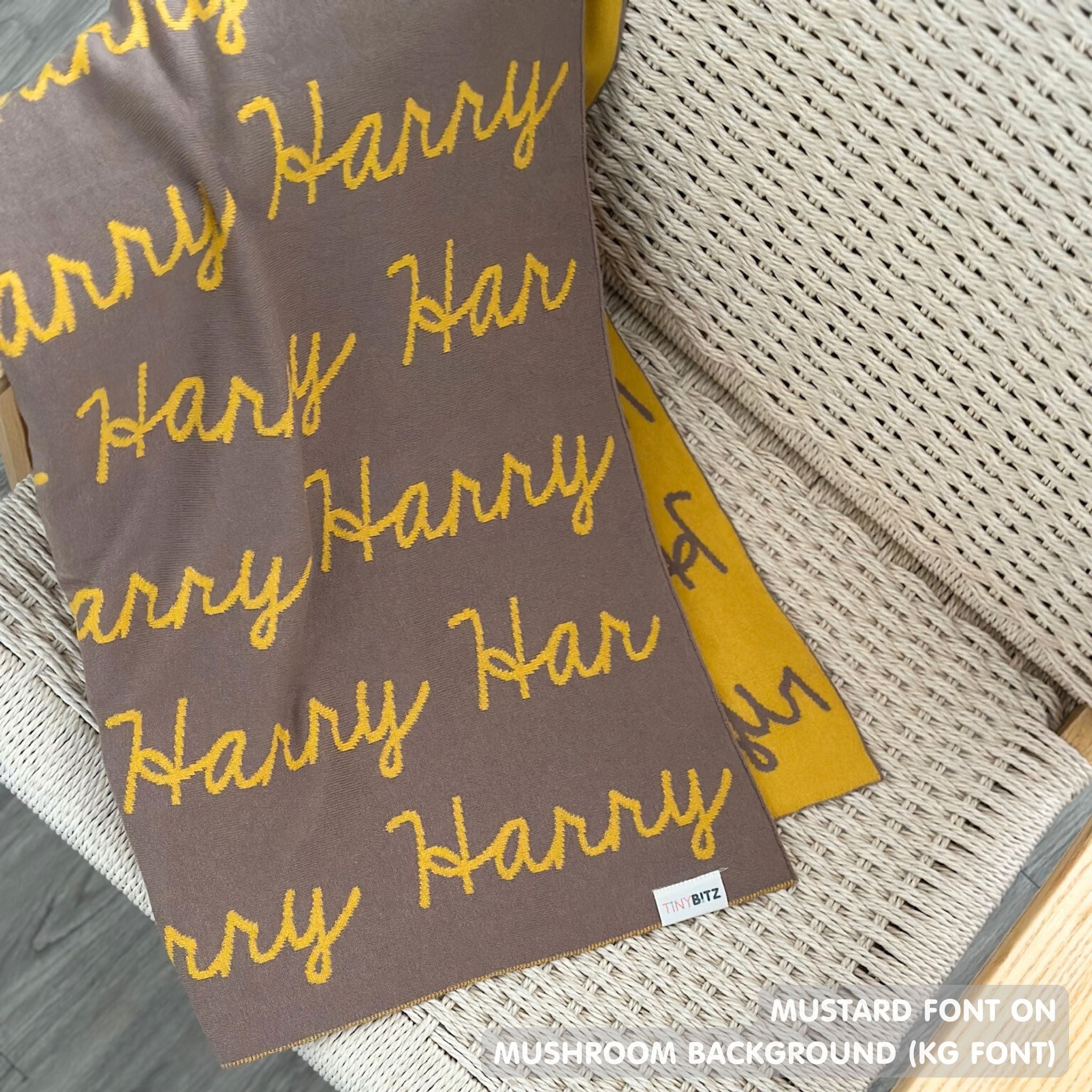 Personalized Blanket for Adults (Mushroom Background)