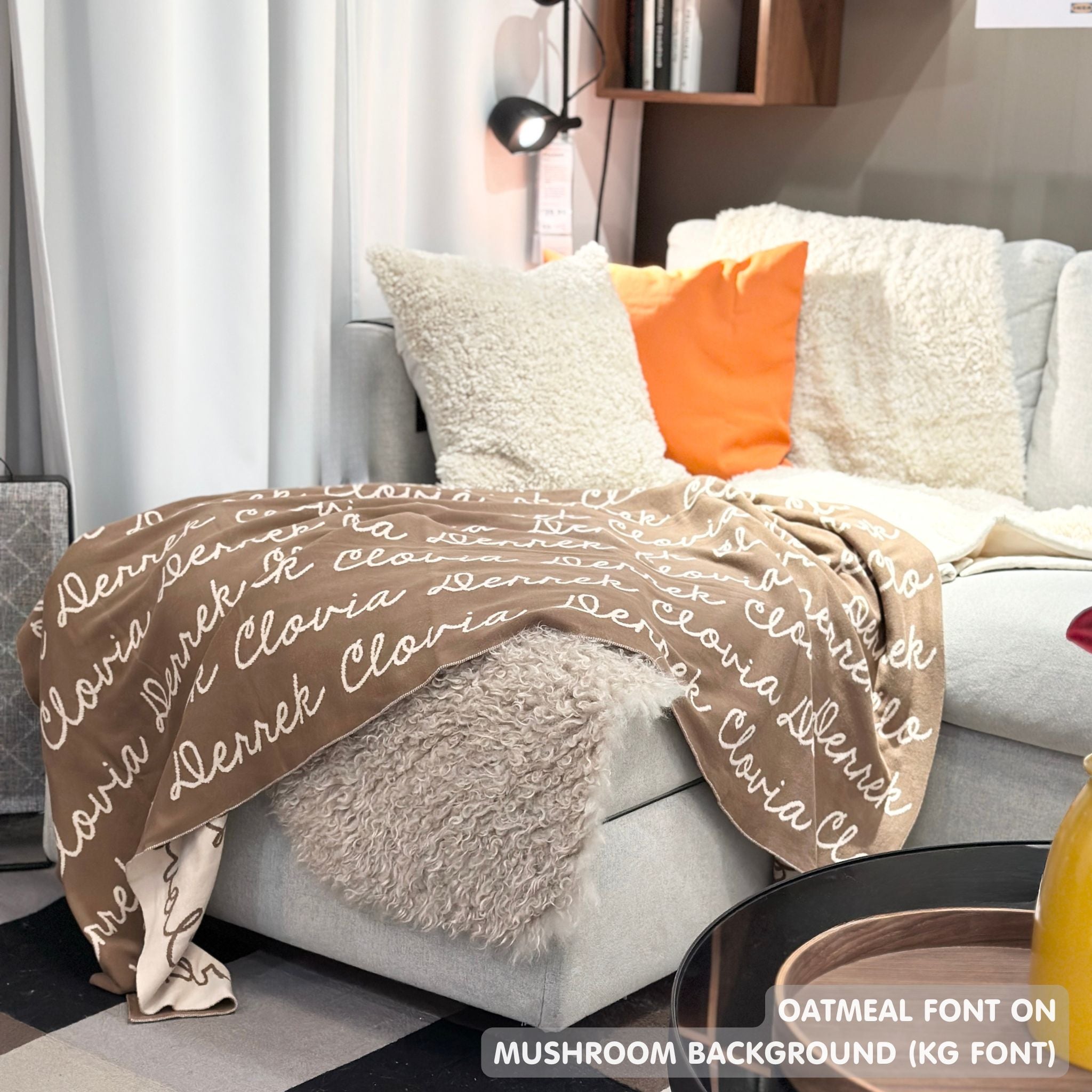 Personalized Blanket for Adults (Mushroom Background)