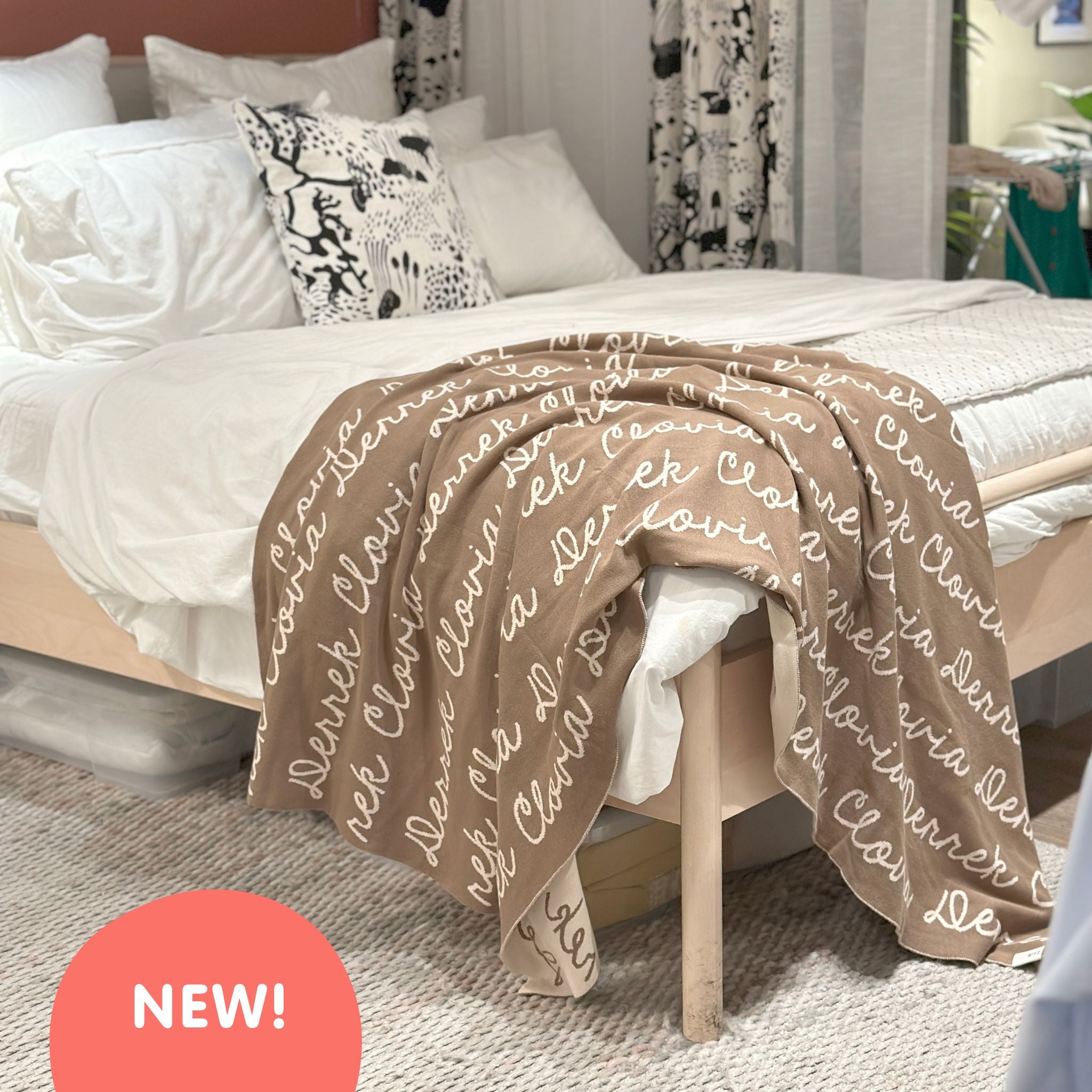 Personalized Blanket for Adults (Mushroom Background)