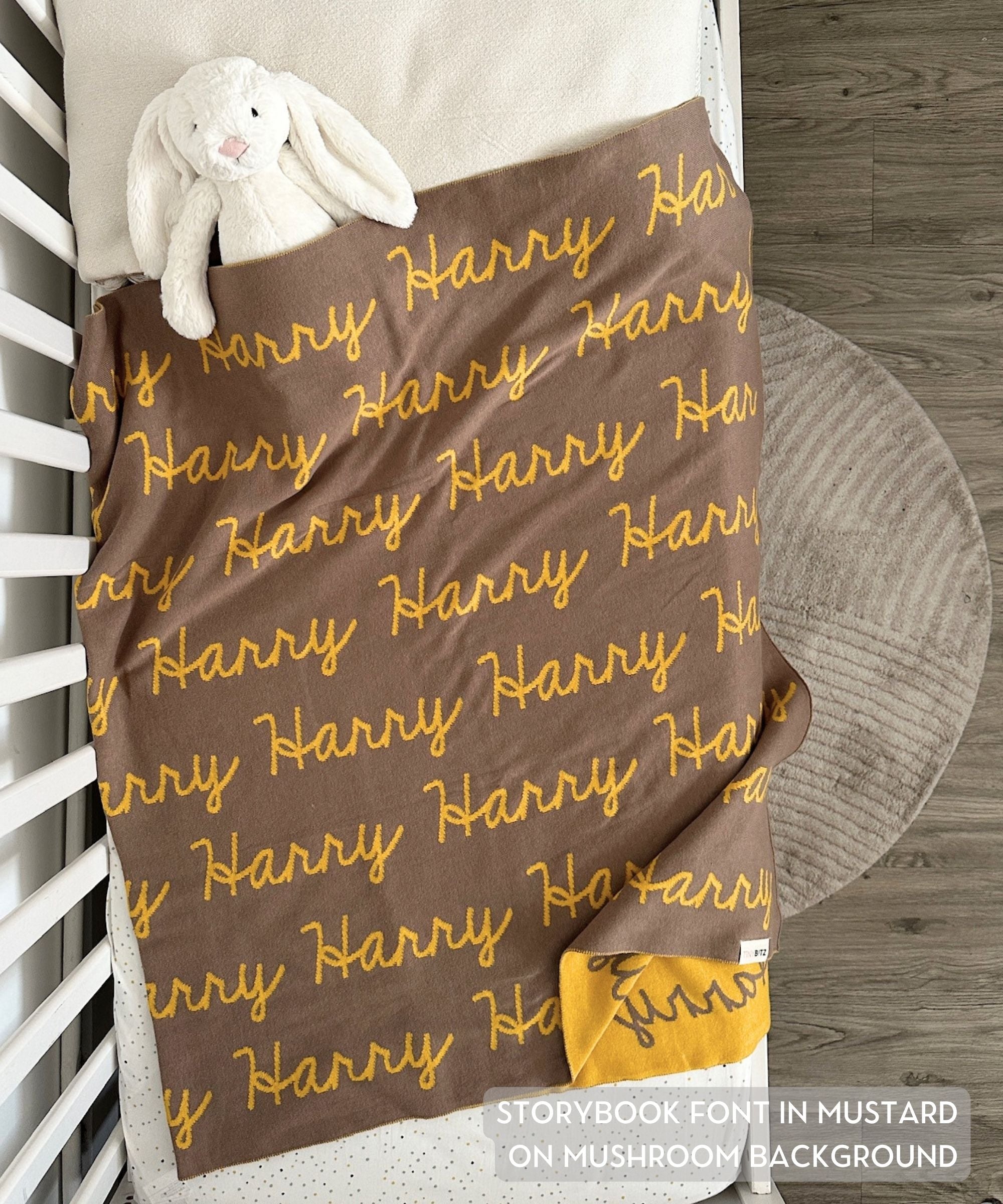 Personalized Blanket for Babies (Mushroom Background)