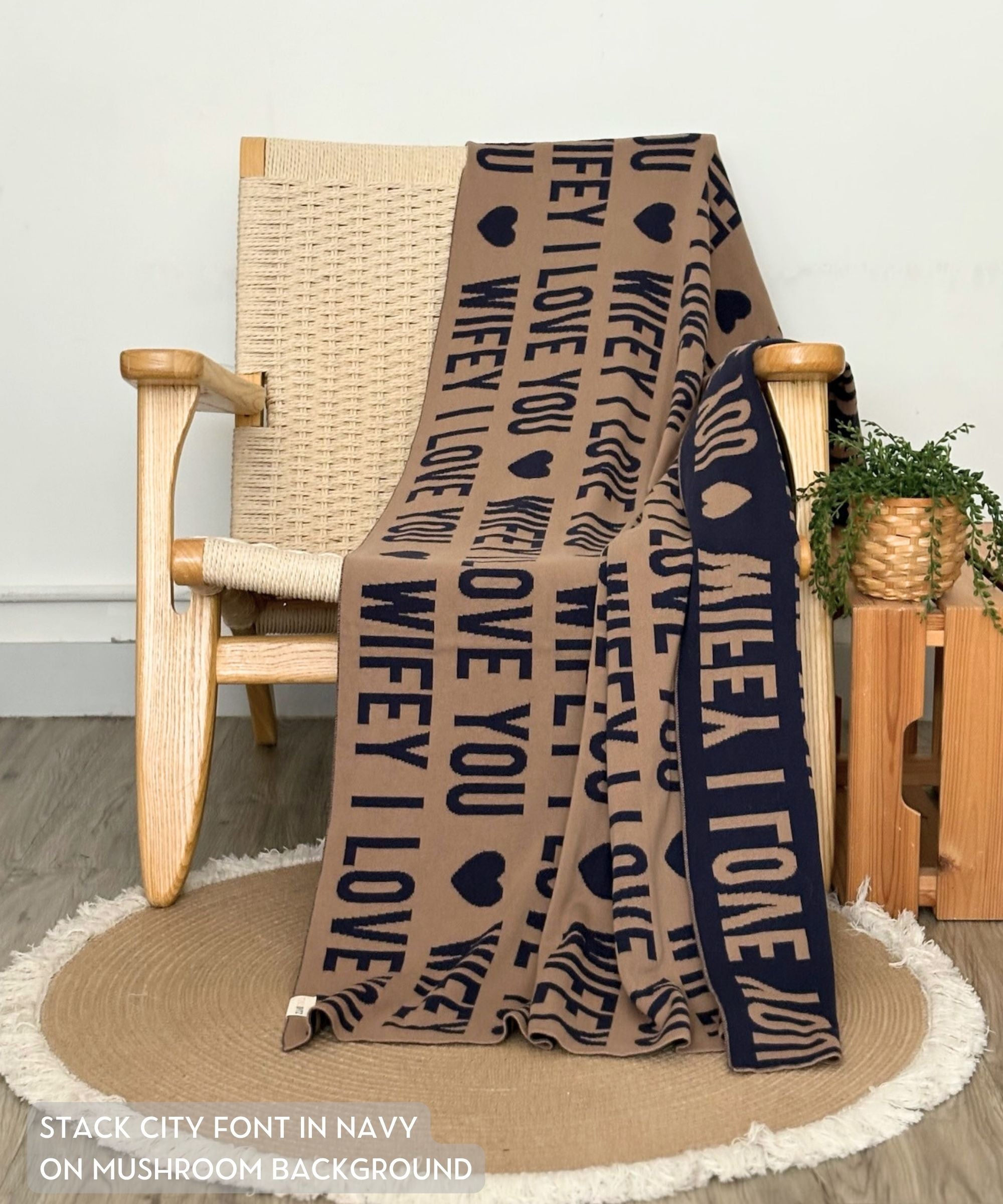 Personalized Blanket for Adults (Mushroom Background)