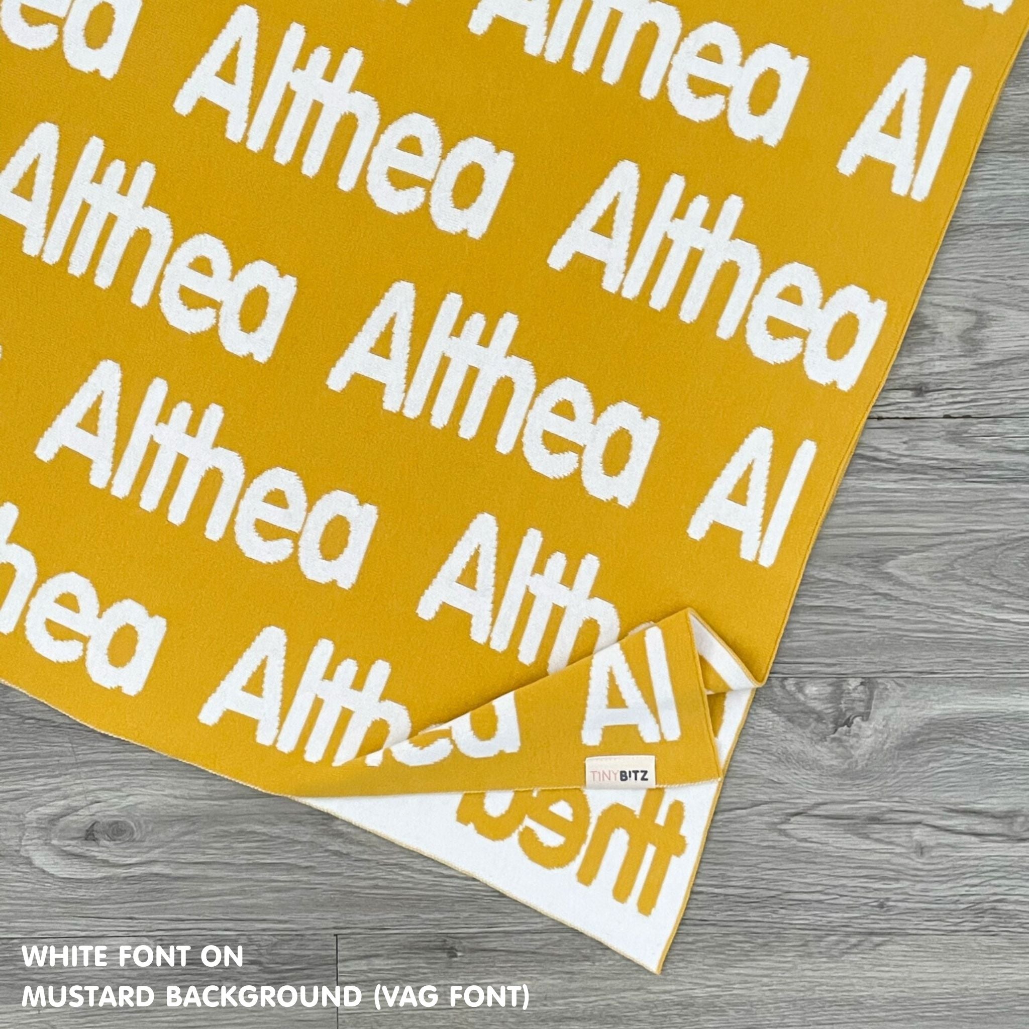 Personalized Blanket for Kids (Mustard Background)