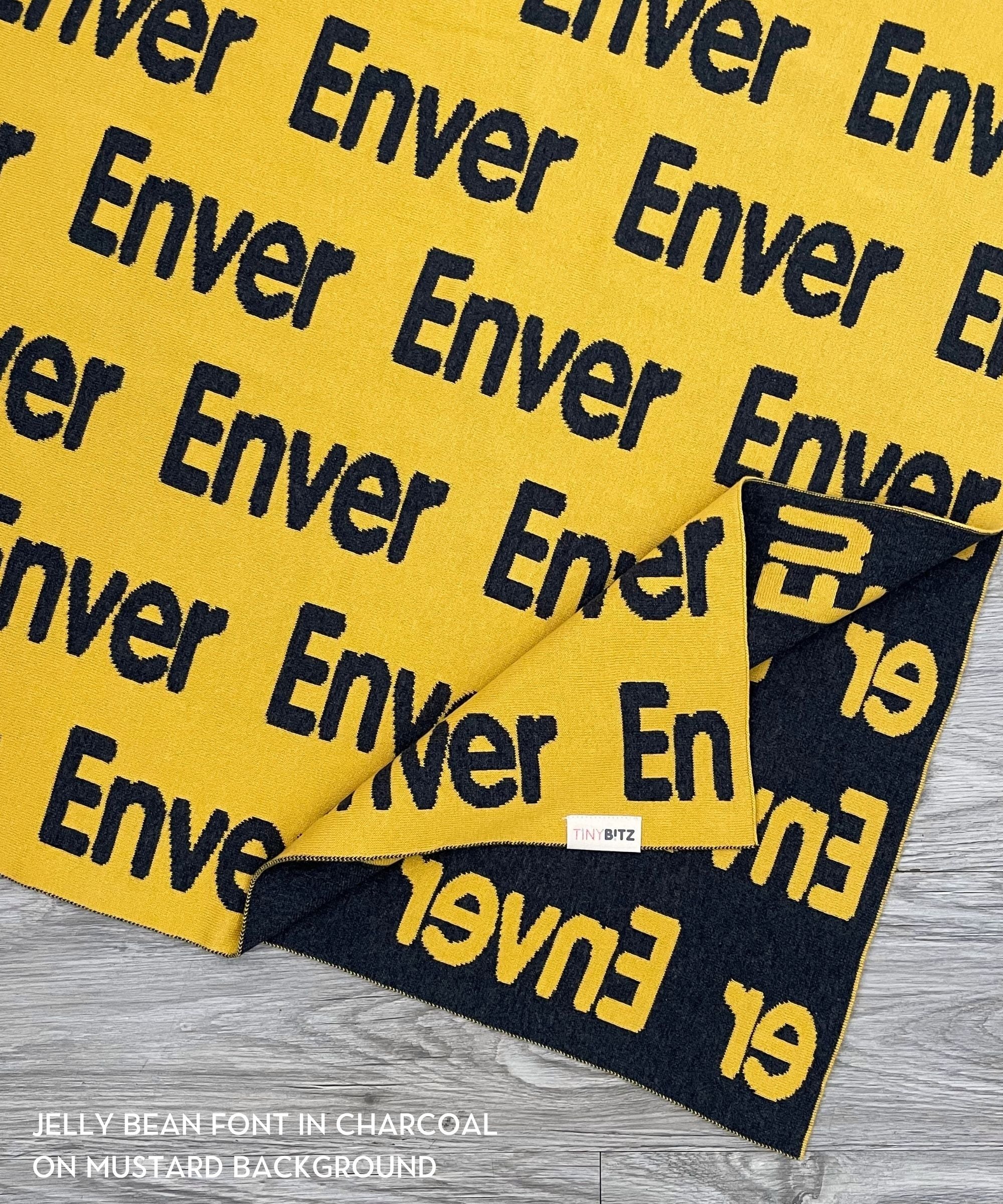 Personalized Blanket for Babies (Mustard Background)