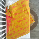 Personalized Blanket for Babies (Mustard Background)
