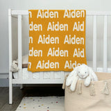 Personalized Blanket for Babies (Mustard Background)
