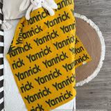 Personalized Blanket for Babies (Mustard Background)