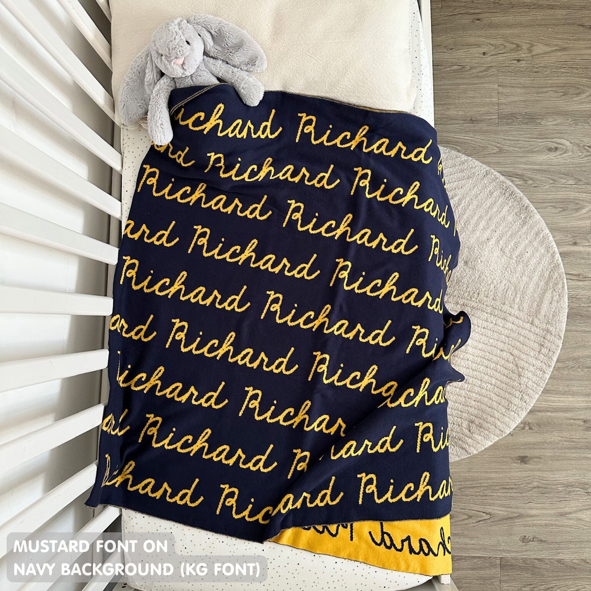 Personalized Blanket for Babies (Navy Background)