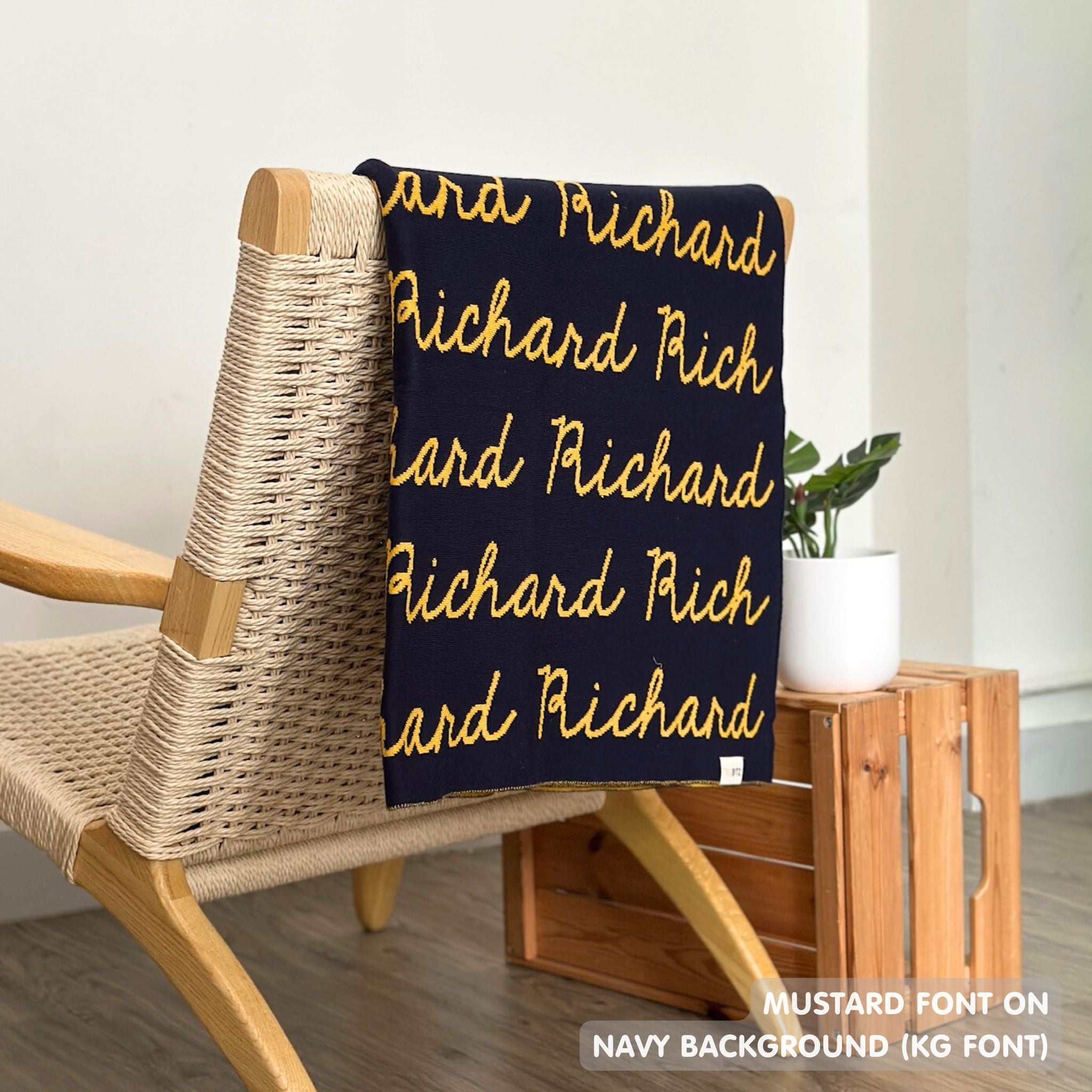 Personalized Blanket for Adults (Navy Background)