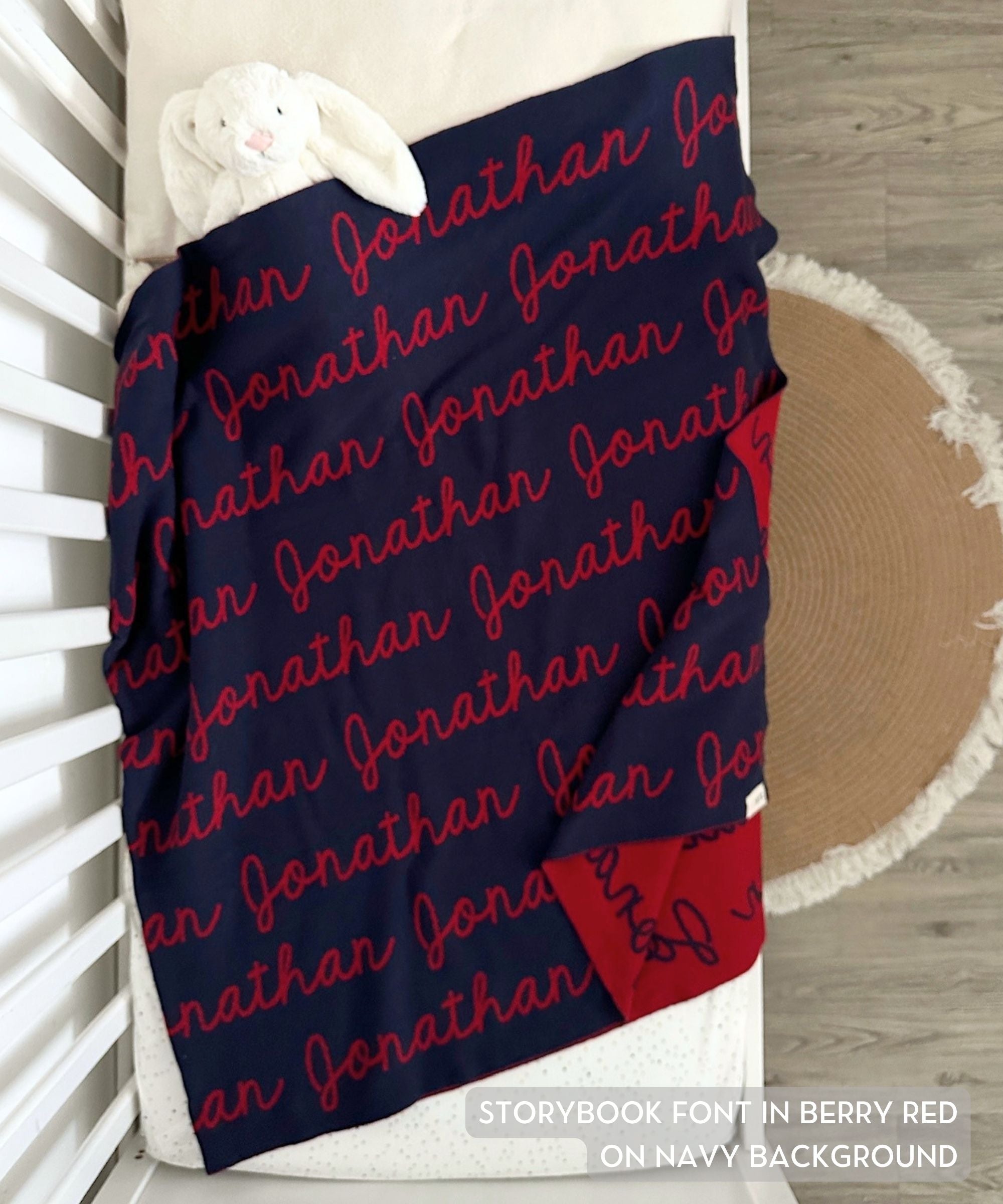 Personalized Blanket for Babies (Navy Background)