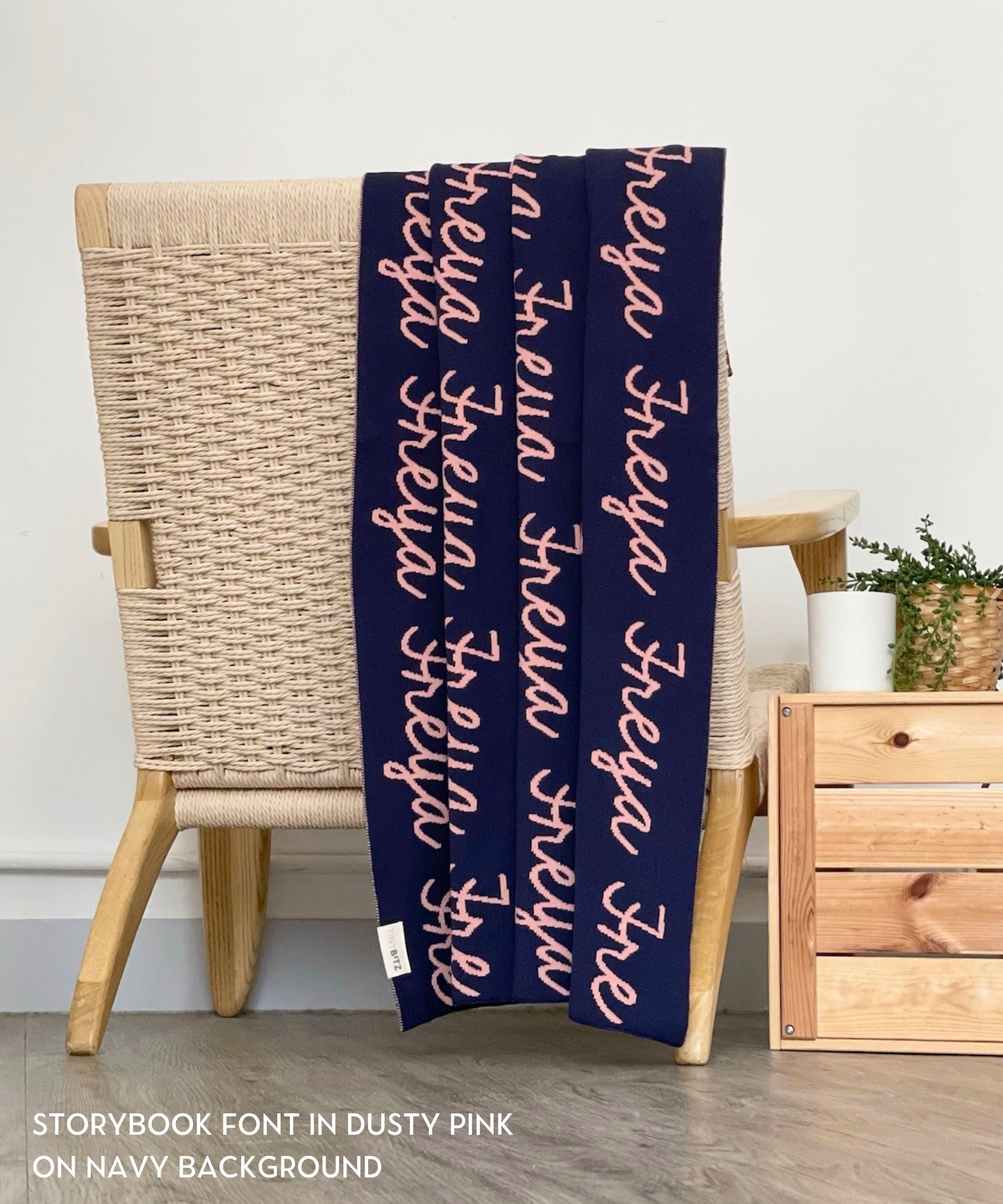 Personalized Blanket for Adults (Navy Background)