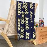 Personalized Blanket for Kids (Navy Background)