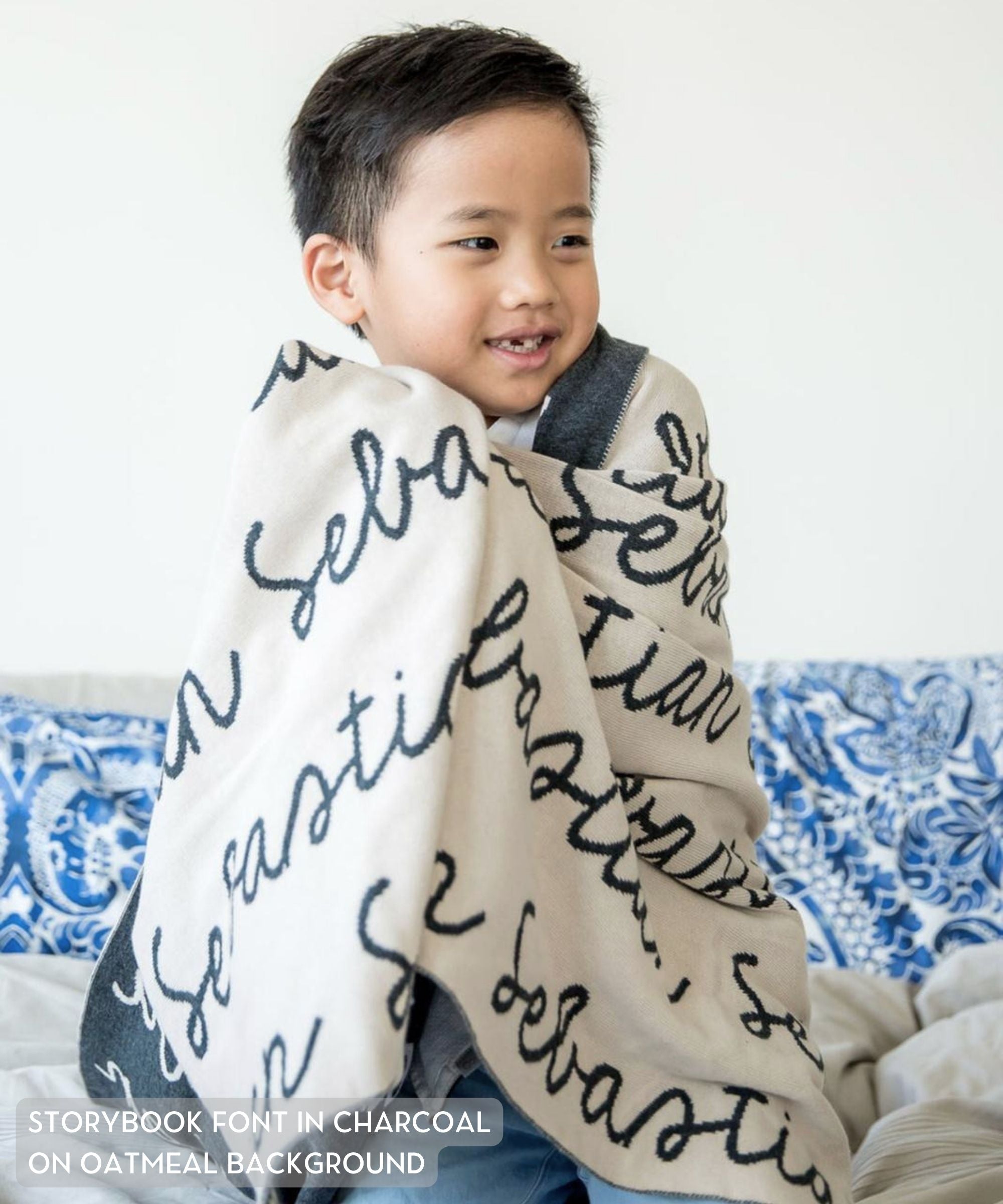 Personalized Blanket for Kids (Oatmeal Background)