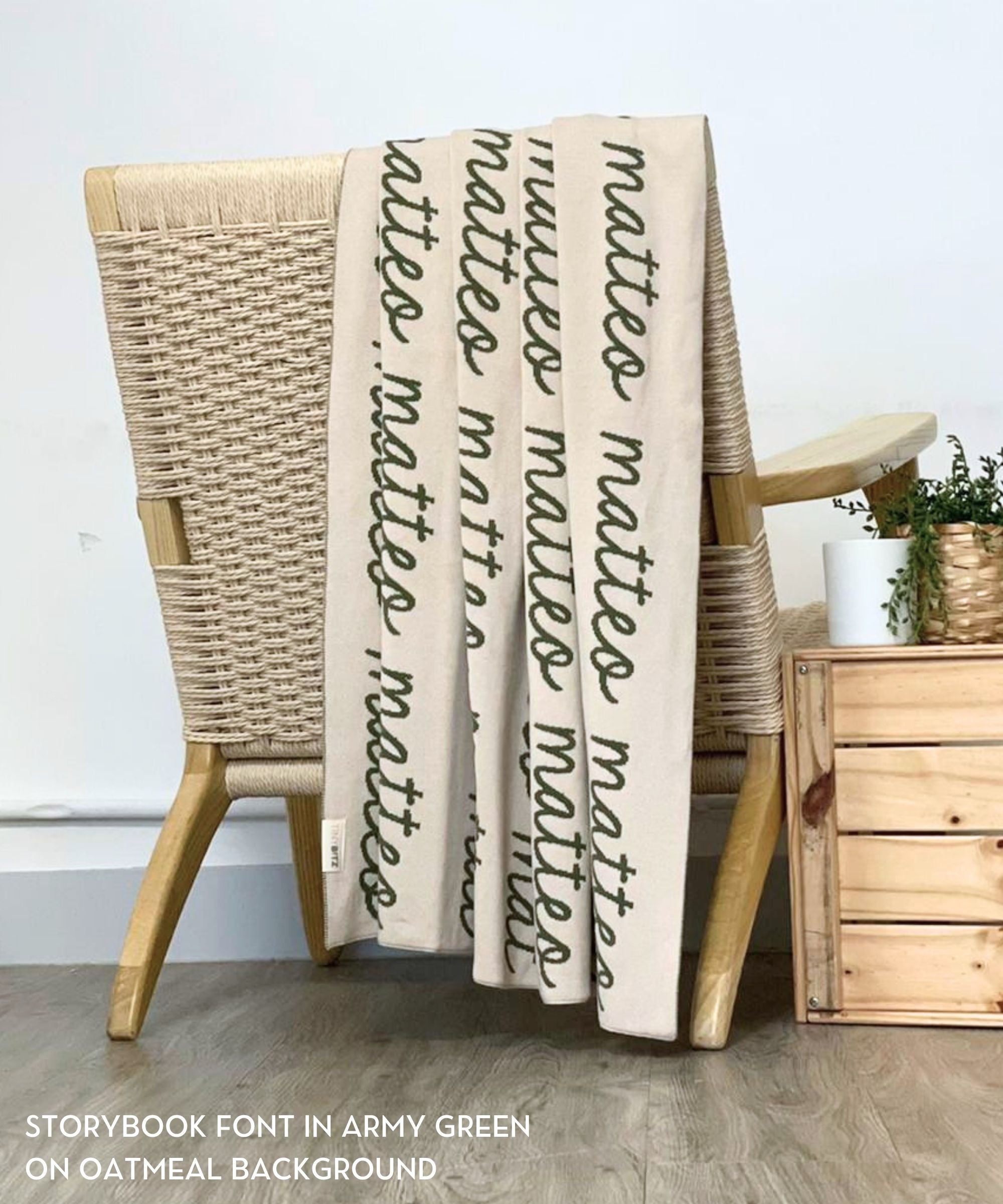 Personalized Blanket for Adults (Oatmeal Background)
