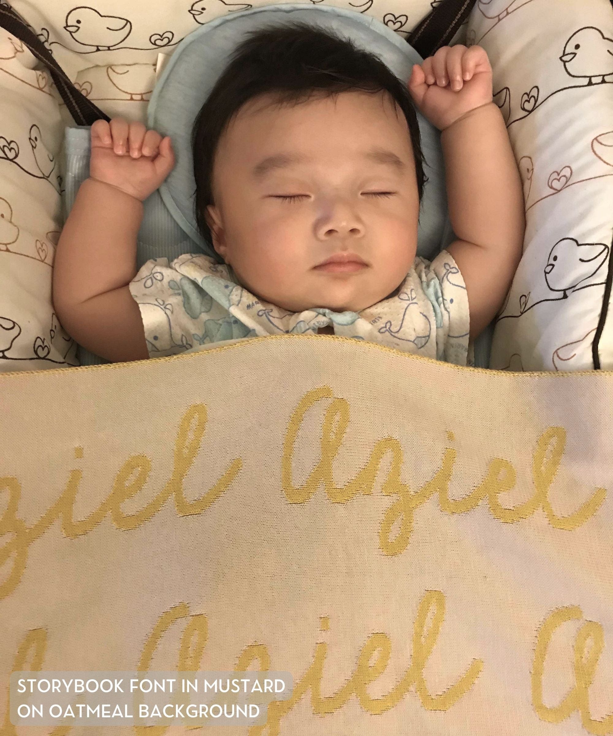 Personalized Blanket for Babies (Oatmeal Background)