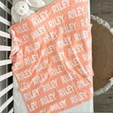 Personalized Blanket for Babies (Peach Background)