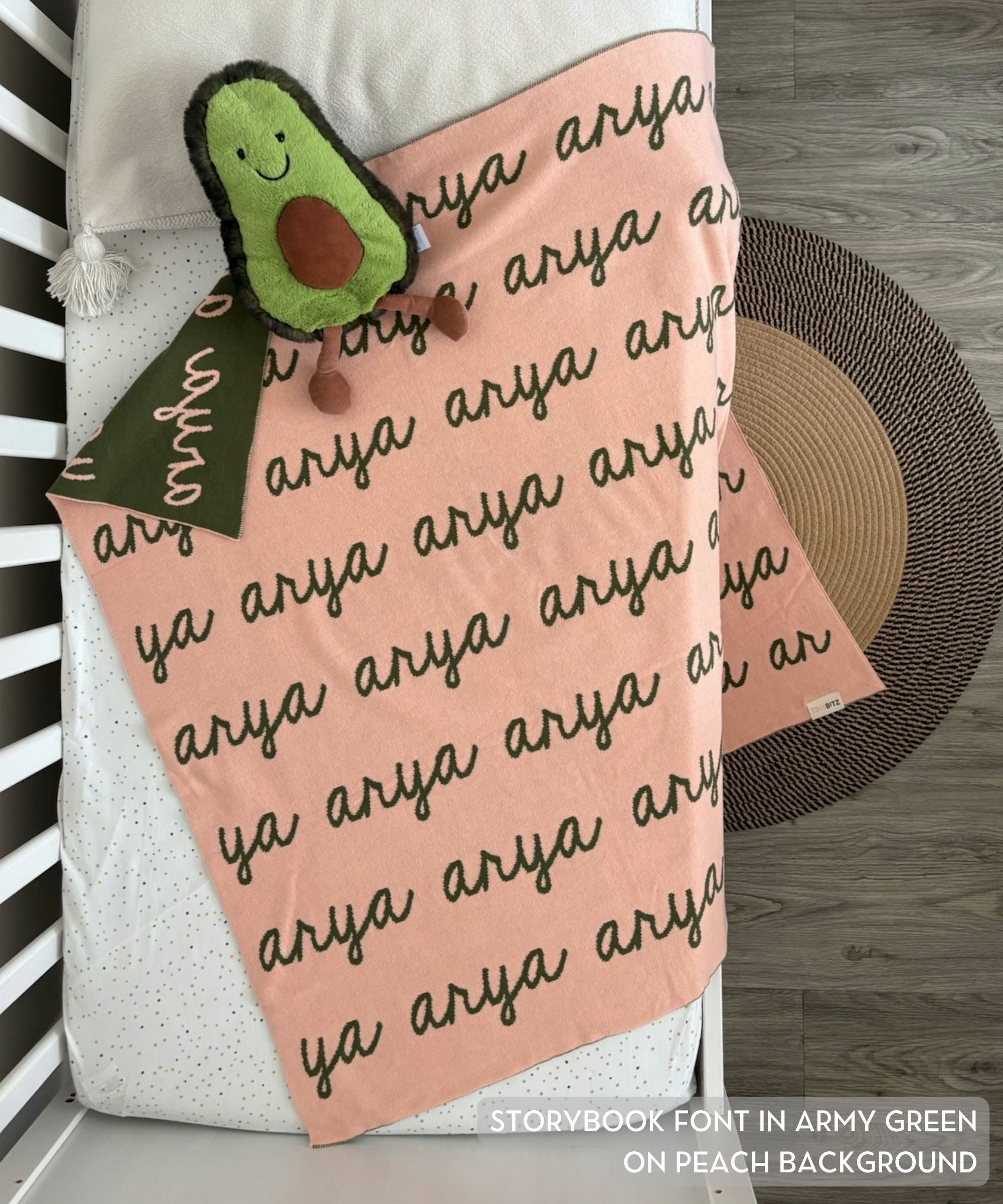 Personalized Blanket for Babies (Peach Background)