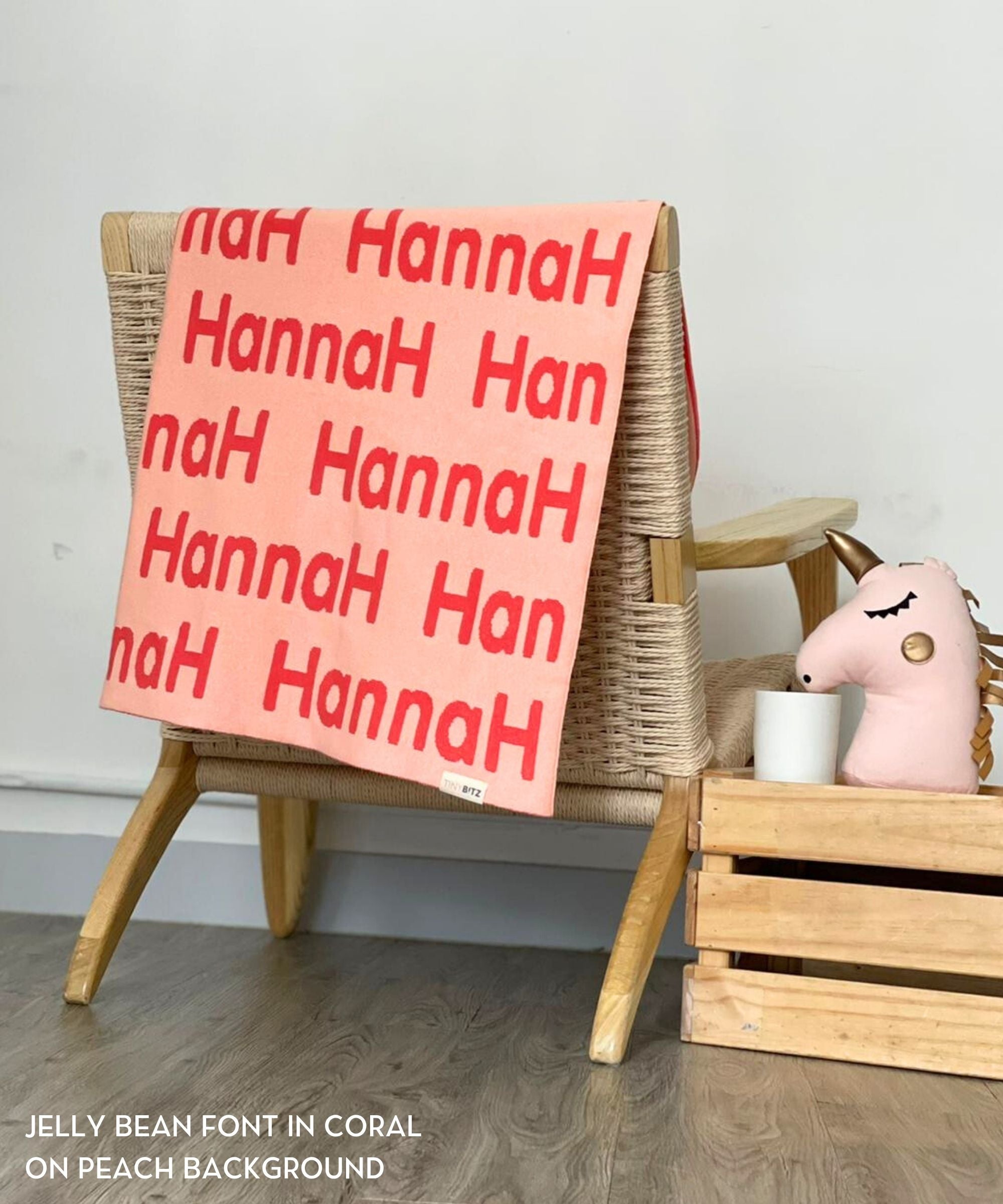 Personalized Blanket for Adults (Peach Background)