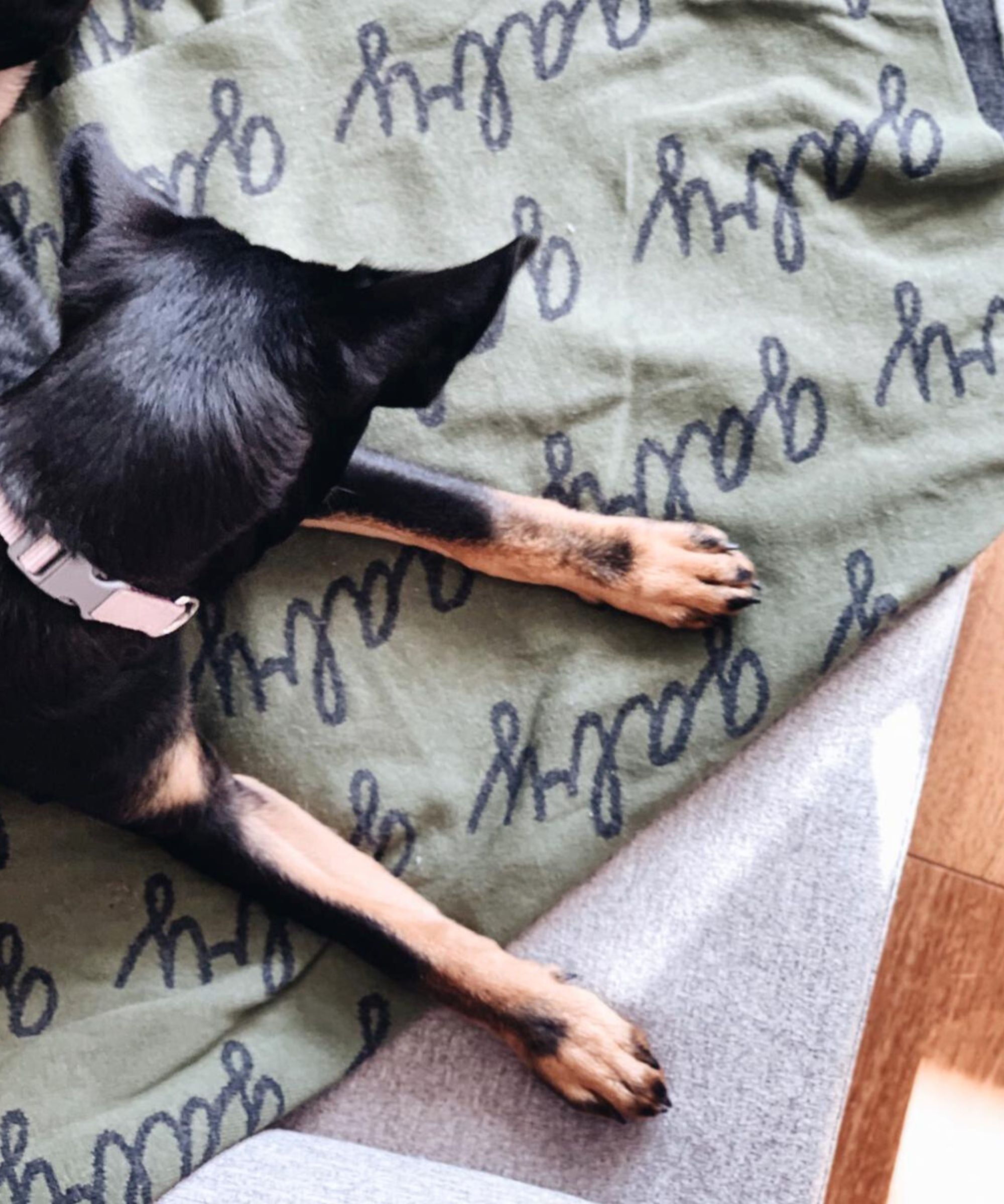 Personalized Blanket for Pets (Army Green Background)