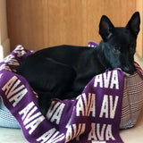 Personalized Blanket for Pets (Eggplant Background)