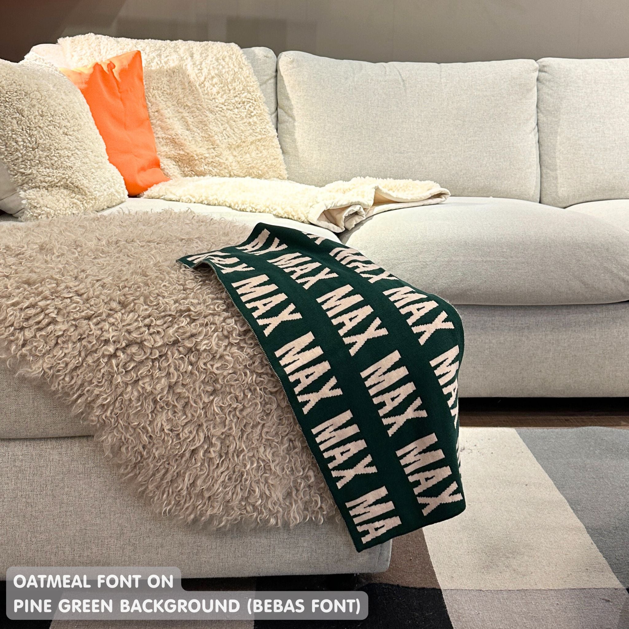 Personalized Blanket for Kids (Pine Green Background)