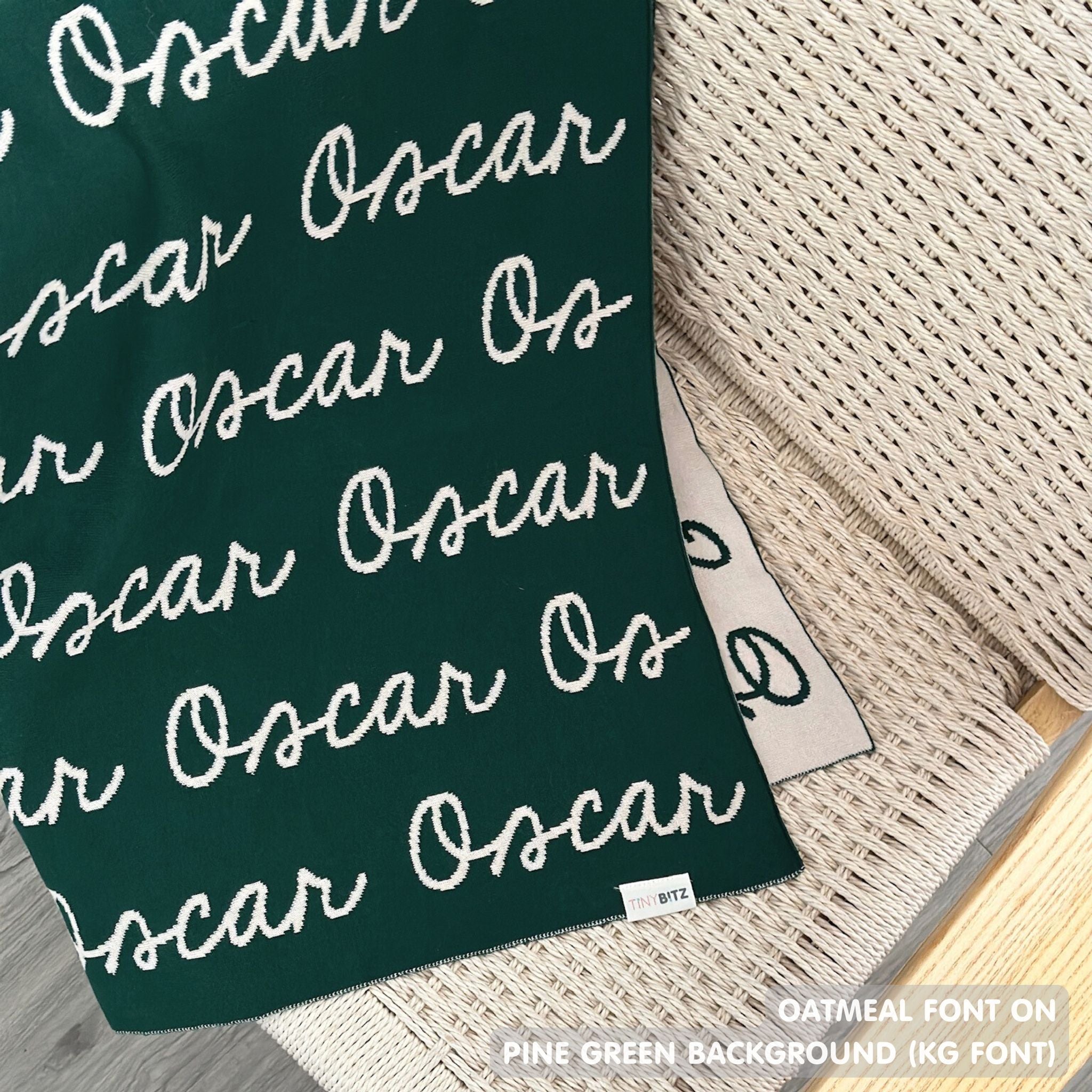 Personalized Blanket for Kids (Pine Green Background)
