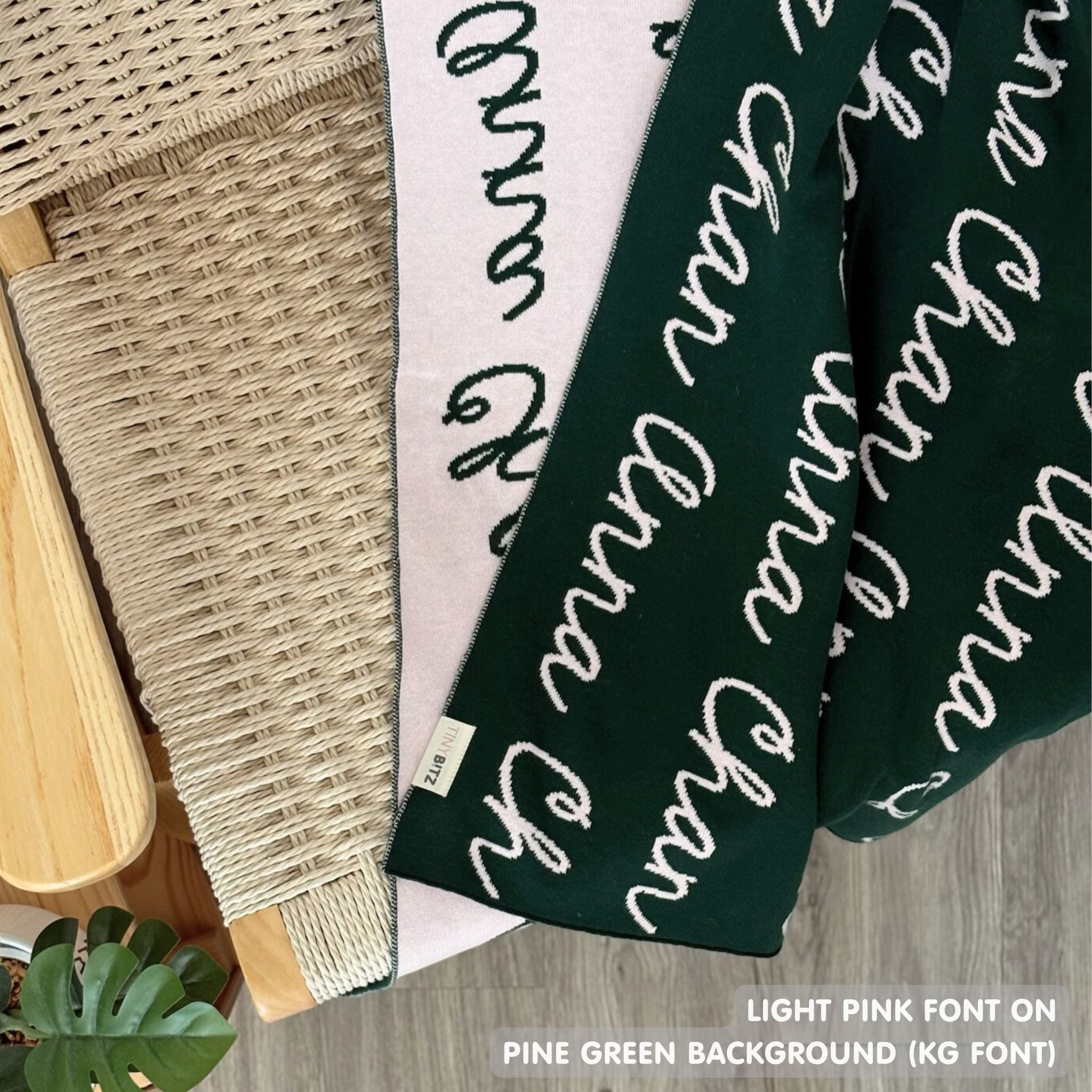 Personalized Blanket for Adults (Pine Green Background)
