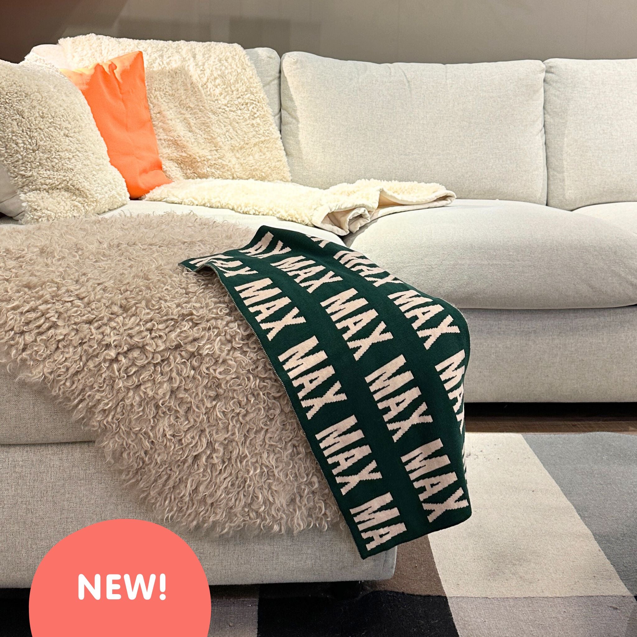 Personalized Blanket for Adults (Pine Green Background)