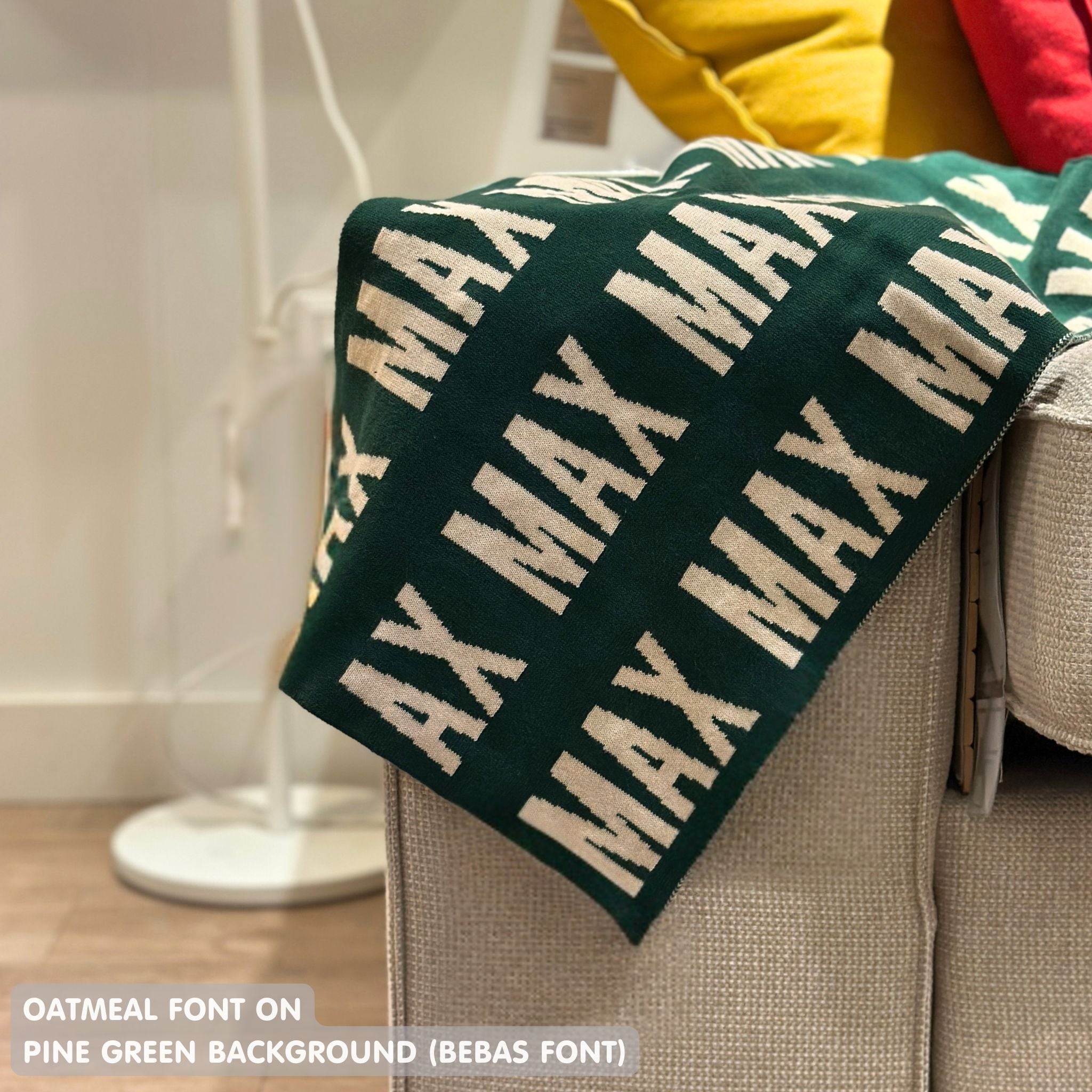 Personalized Blanket for Kids (Pine Green Background)