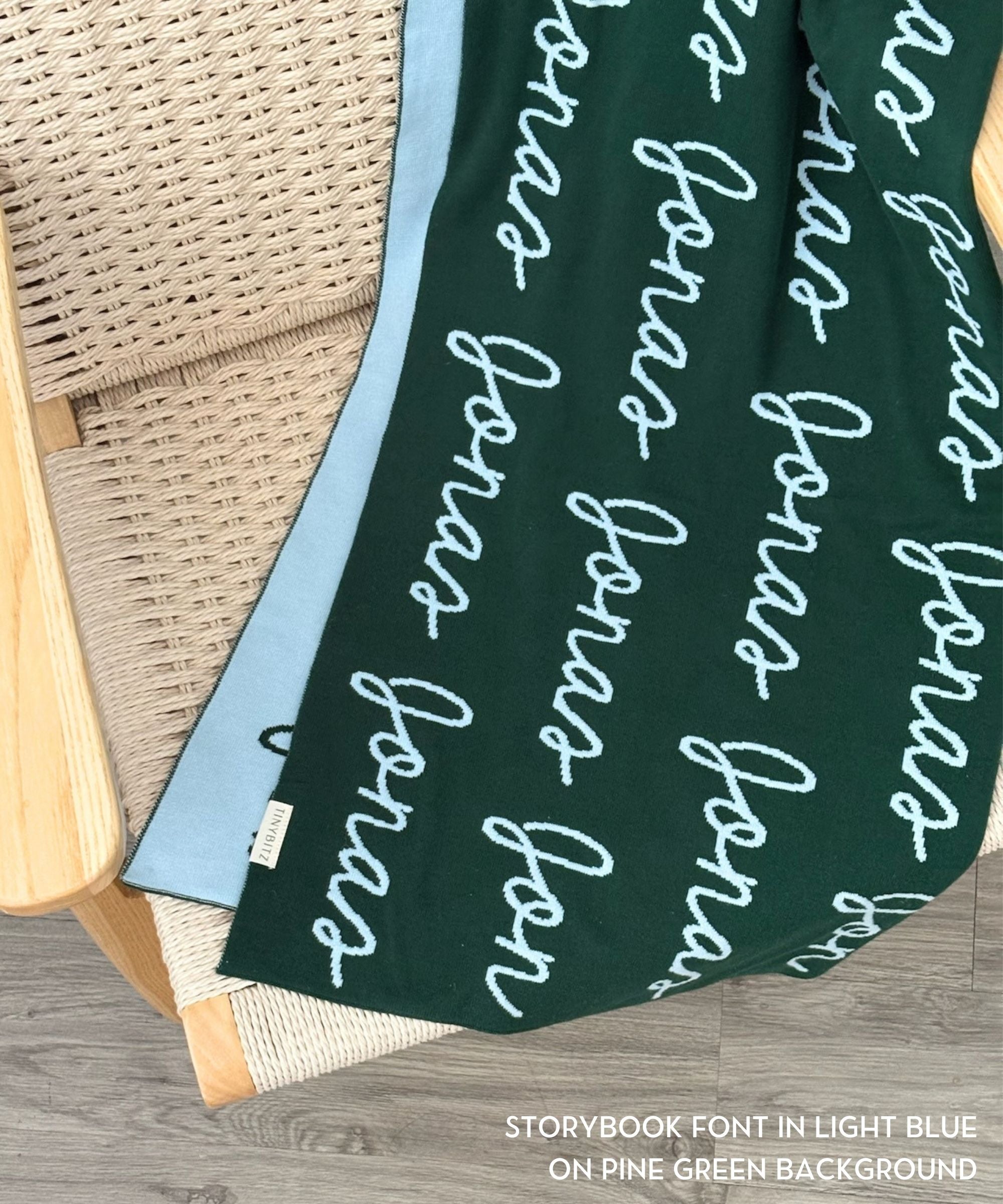 Personalized Blanket for Kids (Pine Green Background)