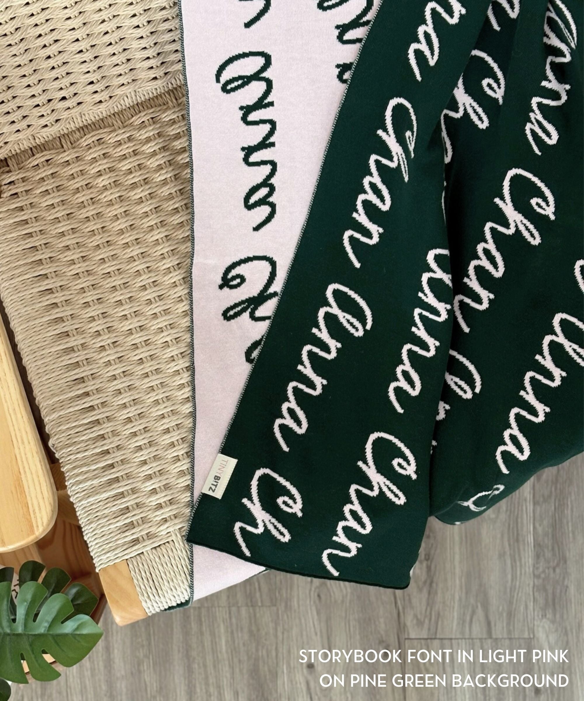 Personalized Blanket for Kids (Pine Green Background)