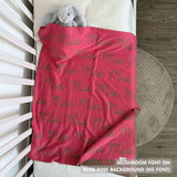 Personalized Blanket for Babies (Rose Pink Background)