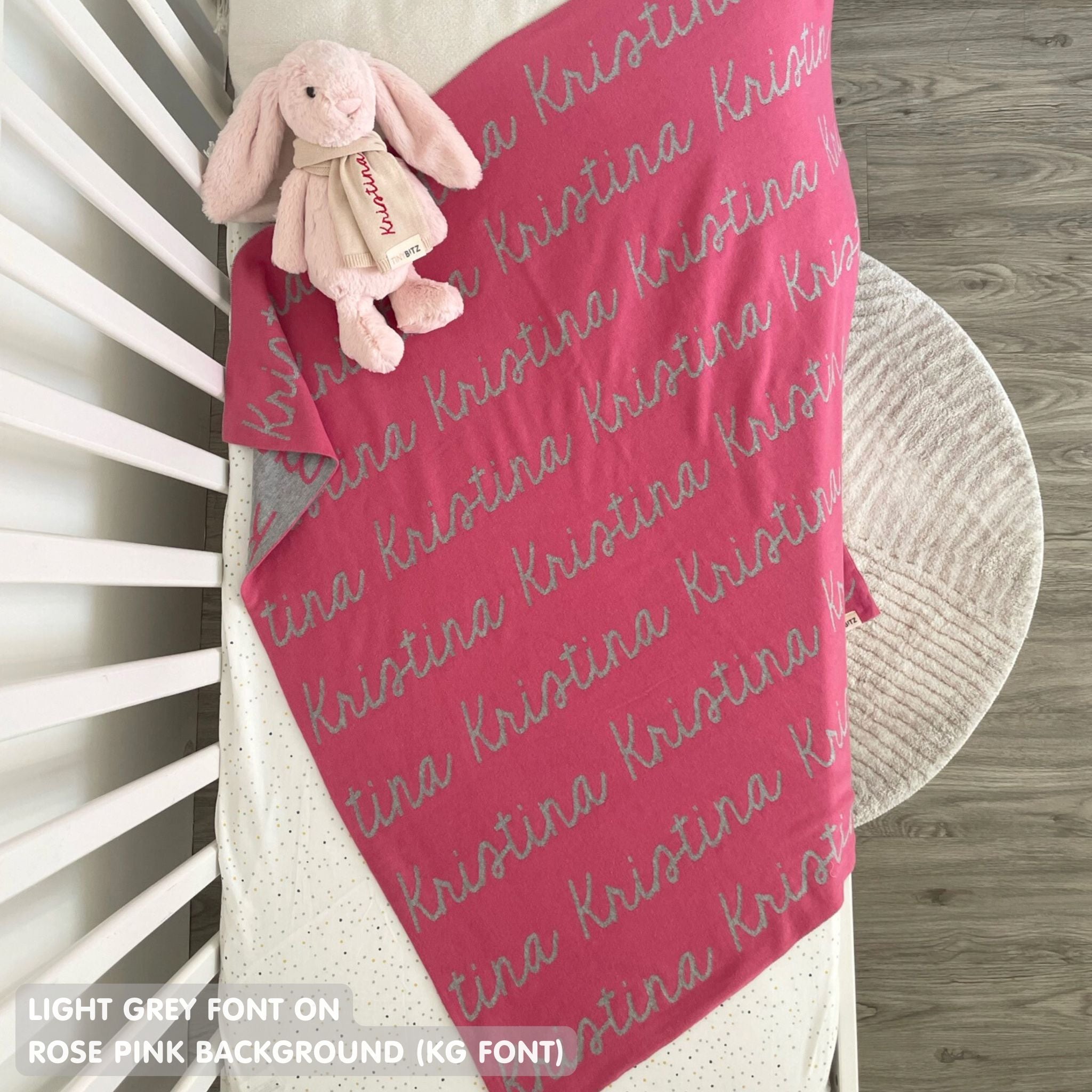 Personalized Blanket for Babies (Rose Pink Background)