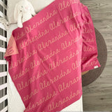 Personalized Blanket for Babies (Rose Pink Background)