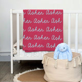 Personalized Blanket for Babies (Rose Pink Background)
