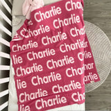 Personalized Blanket for Babies (Rose Pink Background)