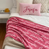 Personalized Blanket for Adults (Rose Pink Background)