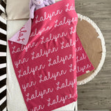 Personalized Blanket for Babies (Rose Pink Background)