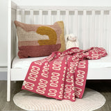 Personalized Blanket for Babies (Rose Pink Background)