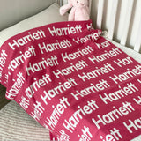 Personalized Blanket for Babies (Rose Pink Background)
