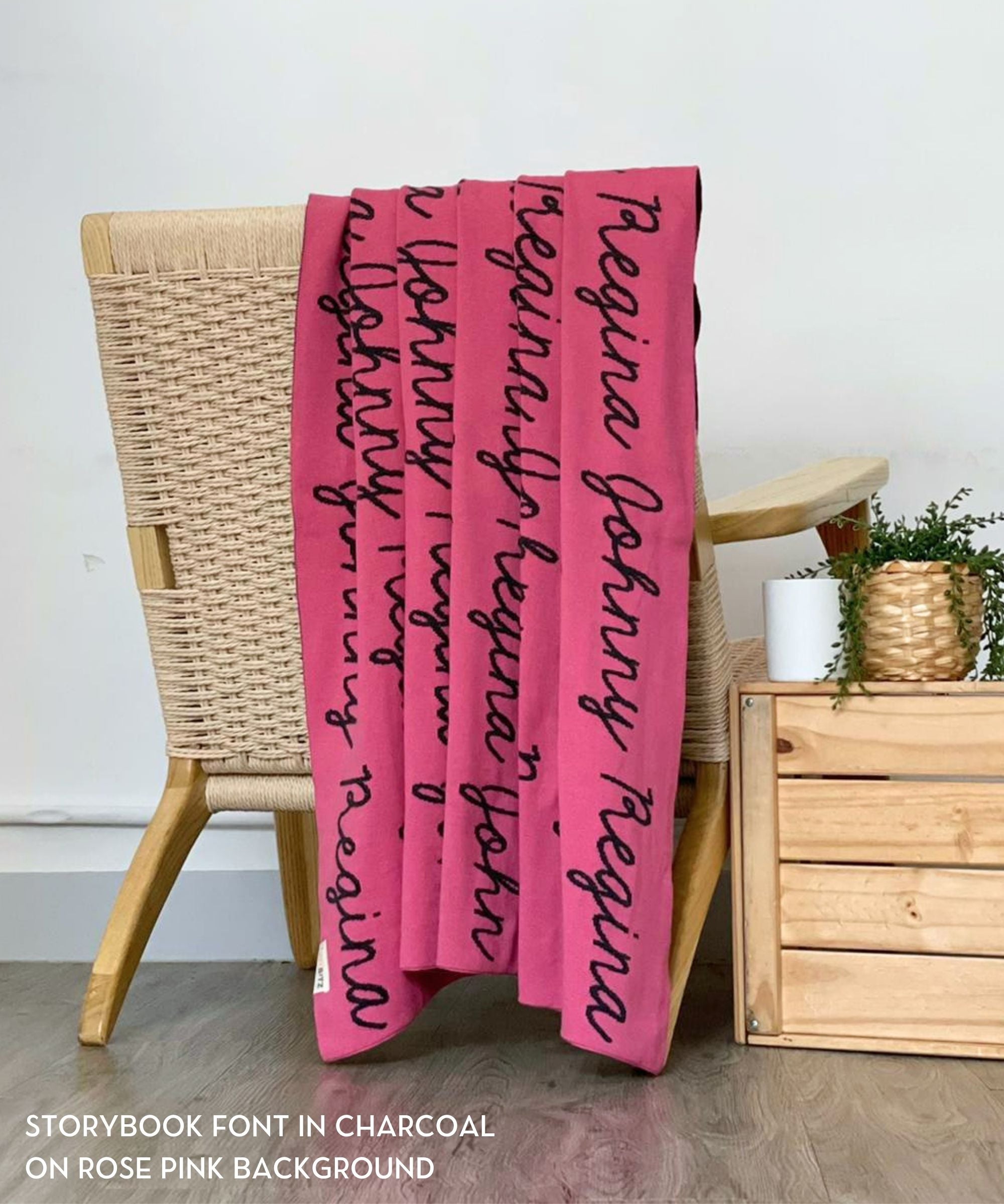 Personalized Blanket for Adults (Rose Pink Background)