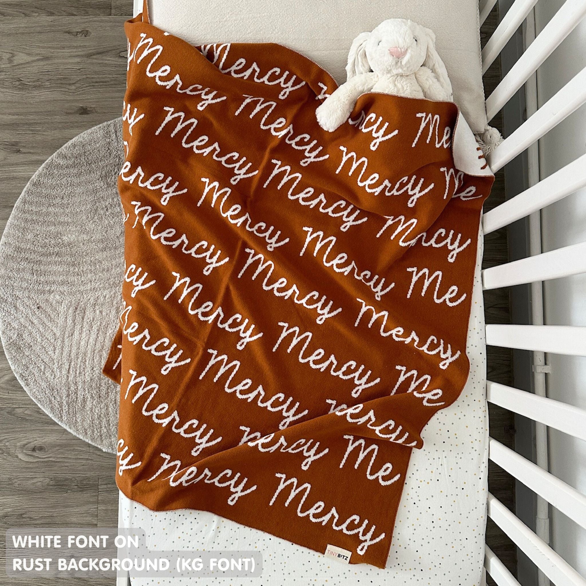 Personalized Blanket for Babies (Rust Background)