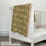 Personalized Blanket for Babies (Sage Background)