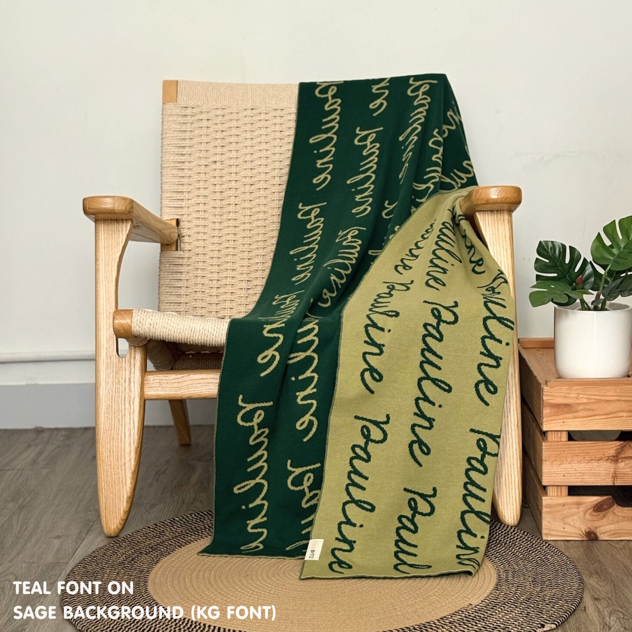 Personalized Blanket for Adults (Sage Background)