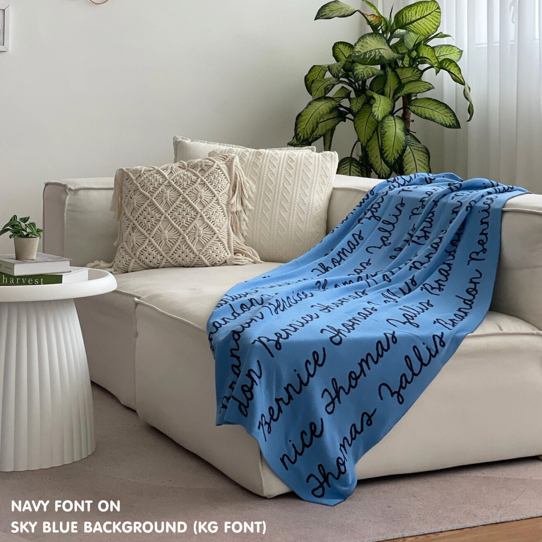 Personalized Blanket for Adults (Sky Blue Background)